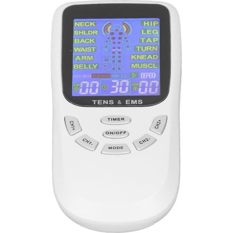 Wiederaufladbares TENS-Gerät für Nackenmassage mit 12 Modi, Mikrostrom-Technologie, digitales TENS-Gerät zur Muskelstimulation (1/5)