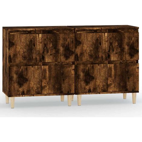 Credenze 2 pz Madia Buffet Rovere Fumo 60x35x70 cm in Legno Multistrato CDS33162 (1/5)