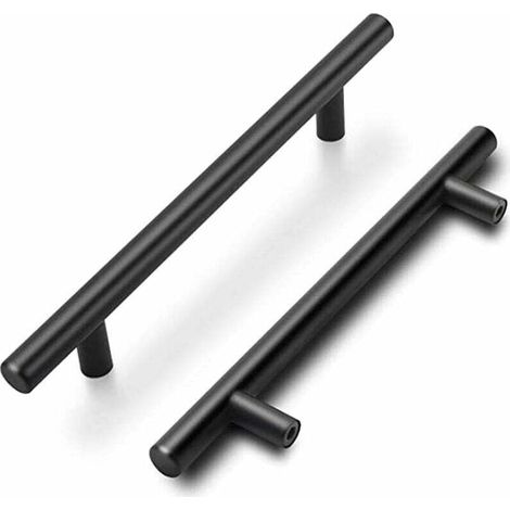 Lot de 15 poignées de meuble 188mm – Acier inoxydable noir – Finition mate – Entraxe 128mm – Design ergonomique pour armoires et tiroirs