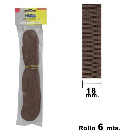 Ruban adhésif marron Wolfpack 18 mm. Rouleau 6 Mètres
