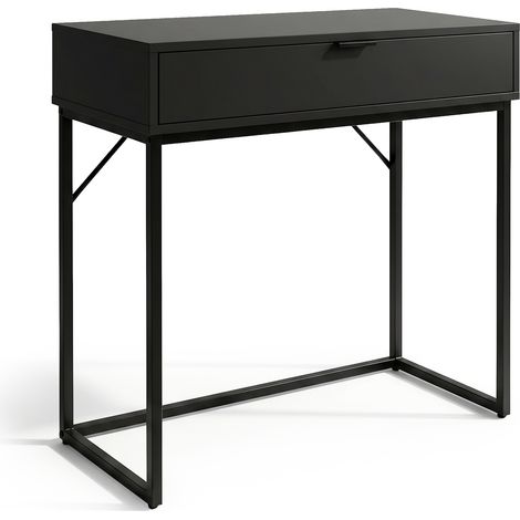 Konsolentisch Loft-Stil MODENA 1 Schublade 80 cm Schwarz Schwarze Beine
