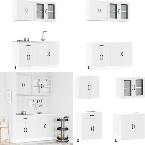 vidaXL 4-tlg. Küchenschrank-Set Kalmar Weiß Holzwerkstoff (1/5)
