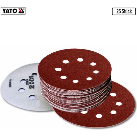 5 BIS 250 STÜCK Klett Schleifscheiben Haftschleifscheiben Schleifpapier gelocht +Ø 125 mm, P150, 25 Stück
