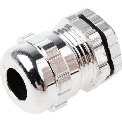 Presse-étoupe PG9 en Laiton nickelé pour câble de 4mm à 8mm, avec contre-écrous, IP68 ( Prix pour 1 ) (1/2)