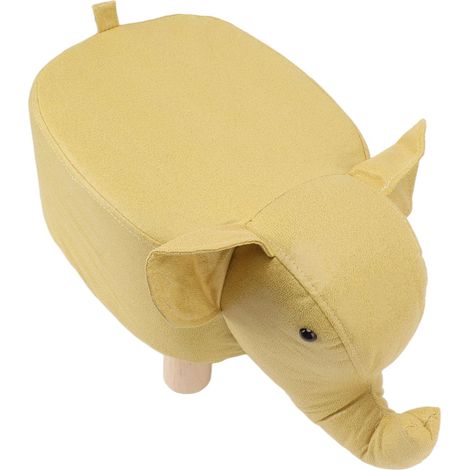 Tabourets de jardin animaux - Joli tabouret rembourré en forme d'éléphant, motif dessin animé original, jaune, idéal pour la chambre d'enfant, la salle de jeux ou le salon. (1/5)