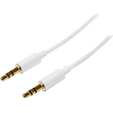 Câble audio stéréo Mini-Jack 3,5 mm slim de 2 m - Blanc - STARTECH - M/M - Garantie à vie (1/2)
