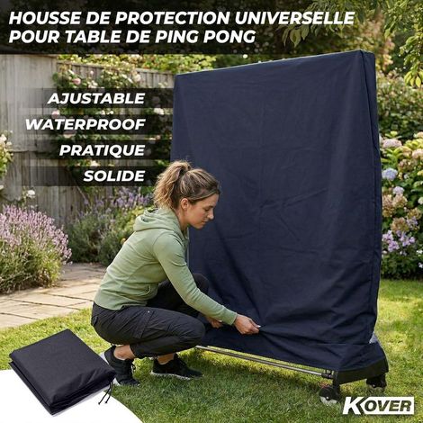 Housse Universelle pour Table de Ping Pong Pliable, Protection Imperméable pour Intérieur et Extérieur, Dimension 185 x 70 x 165 cm, Matériau Résistant