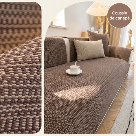 Coussin canapé SM point sésame café au lait housse de coussin 4545cm avec garnissage inclus 500 g – Livraison gratuite