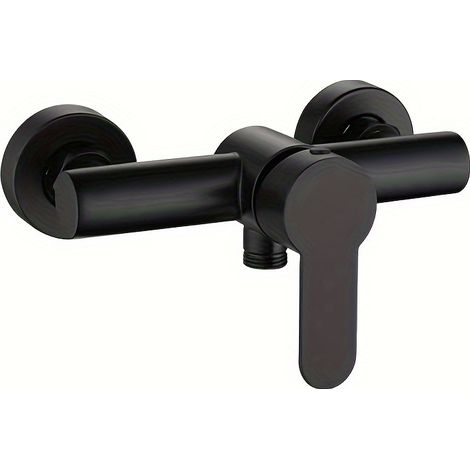 Robinet de douche en acier inoxydable durable, double fonction, mitigeur eau chaude/eau froide, noir