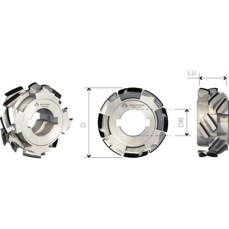 FRESE RETTIFICA REGOLABILI ASSIALITA’ 54,9° - MOBILTECNICA  .11D180  LU30/48  Z5+5  ZTOT30  DB35 + 2 DKN  AX54,9°  DX / SX  H4,5
