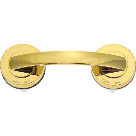 Haltegriff mit Saugnapf für Bad und Dusche mit Ausgleichssystem (1 Stück) – 18 x 6 x 4,5 cm – Gold (1/4)
