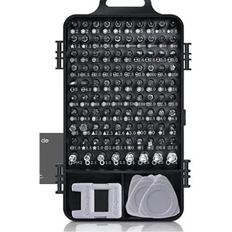 115-in-1 Demontage- und Reparaturwerkzeugset für Uhren und Mobiltelefone, schwarz und grau, 115-in-1 Schraubendrehersatz aus Chrom-Vanadium-Stahl (1/5)