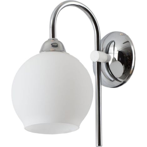 Applique moderna cromata vetro bianco E27 15W Axel Jupiter