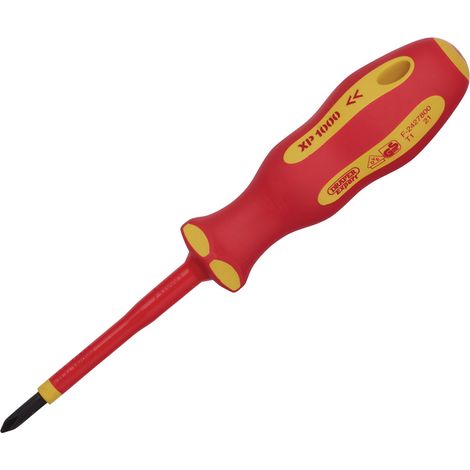 Draper XP1000 No.1X80mm Cross Slot VDE Insulated Screwdriver for Electrical and Precision Work (1/2)