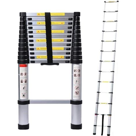 5M Telescoping Ladder 16.4FT Aluminum Extension Ladder Step Ladders Loft Ladder Attic Ladder Collapsible Ladders for Home, Multi-Purpose Telescopic Compact Ladder for Roof (1/5)
