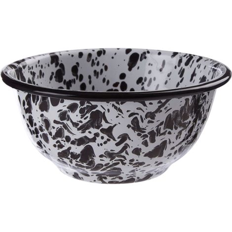 Premier Housewares Small Black and White Bowl Serving Bowl/ Salad Bowl Ideal For Fruit Cereal Contemporary Bowl Decorative Bowl 7 x 14 x 14
