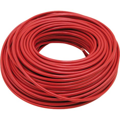 Cavo elettrico unipolare rosso, sezione 6,0 mm², lunghezza 50 m.
