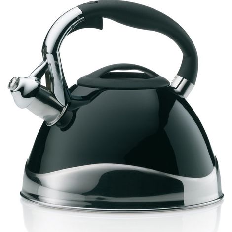 kela bollitore a induzione 3L, bollitore a flute in acciaio inox, per tutti i tipi di piano cottura, con apertura sicura del coperchio del beccuccio tramite pulsante, VARUS, bollitore per tè nero (1/4)