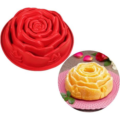 Moule en silicone Fleurs de rose Moules avec motifs pour desserts et gâteaux Rose 1 -