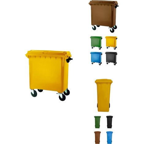 Contenedor de Basura Reciclables de Colores con Ruedas y Mango Antideslizantes 120L, 240L, 360L, 800L y 1100L