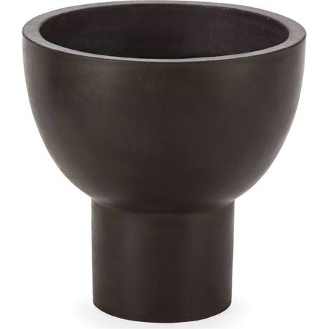 Cache pot noir en ciment design contemporain - noir (1/2)