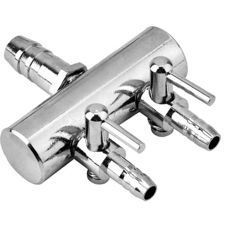 Collecteur de Pompe à Air D'étang, Vannes d'air D'aquarium Réglables 2/4/6 Voies, Séparateur de Ligne d'air en Acier Inoxydable, Vanne de Débit d'air D'aquarium (1/5)
