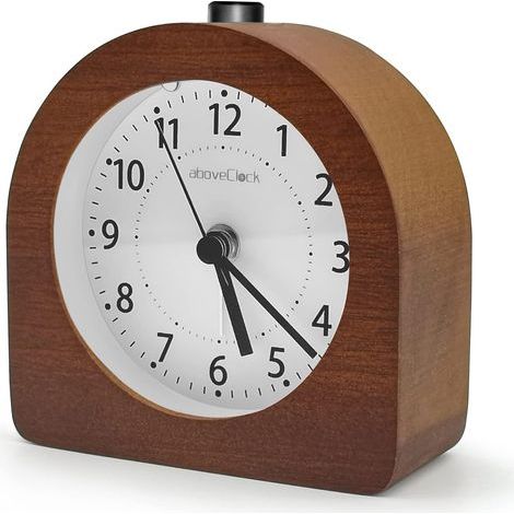 Réveil Alimenté par Piles Fonction Snooze Réveil Voyage Bois Réveil Allumé Analogique Silencieux No Tick Aiguille Horloge Rising Sound Alarm - Bois Noir (1/3)
