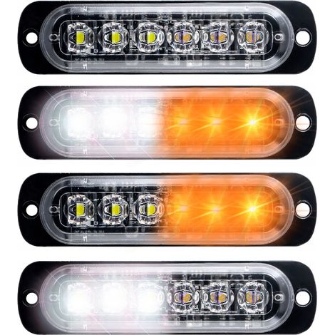 4x LED ARANCIONE BIANCO LAMPEGGIANTE SPIA 18 PROGRAMMI MARKER (1/5)