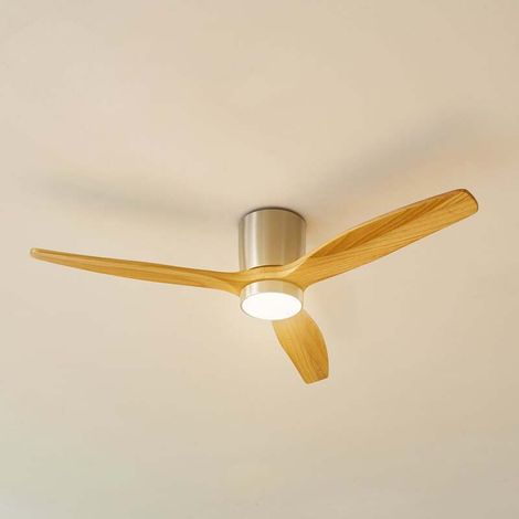 [GEBRAUCHT] B-Ware Lucande LED-Deckenventilator Faipari 132cm nickel leise mit Fernbedienung (1/2)