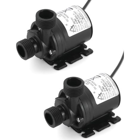 2 Pièces Pompe à eau submersible, 12V 800L/h, moteur sans balai, pour fontaine, piscine, aquarium, étang (1/5)