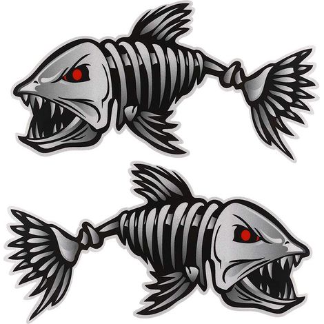 Lot de 2 Autocollants en Vinyle pour Poisson Motif Kayak (1/5)