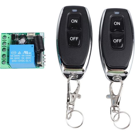 Récepteur relais RF émetteur CC 12 V 1 canal, télécommande sans fil pour serrures de porte et éclairages (1/5)