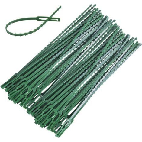 Lot de 90 attaches réglables pour plantes, 230 mm, réutilisables, en plastique, pour arbustes verts, jardinage, bricolage, maison, bureau