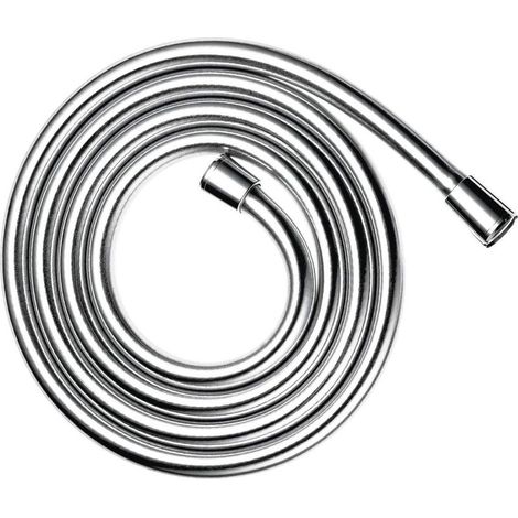 Tuyau de douche flexible 2 mètres chromé argent, raccord standard, lot de 1 pièce pour salle de bain (1/5)