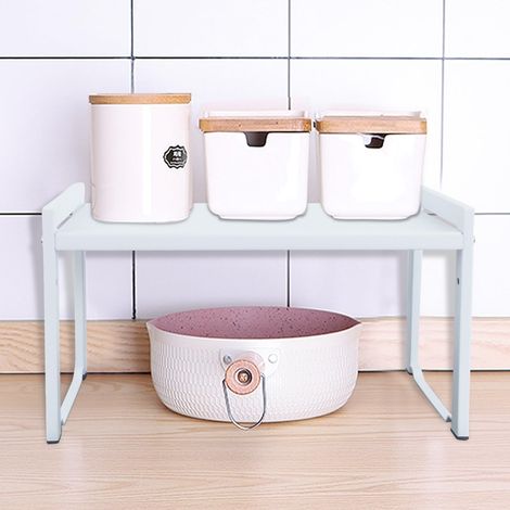 1 Étagère Cuisine Extensible, Réglable 35-66 Cm, Métal Robuste, Pour Placard Et Comptoir (1/5)