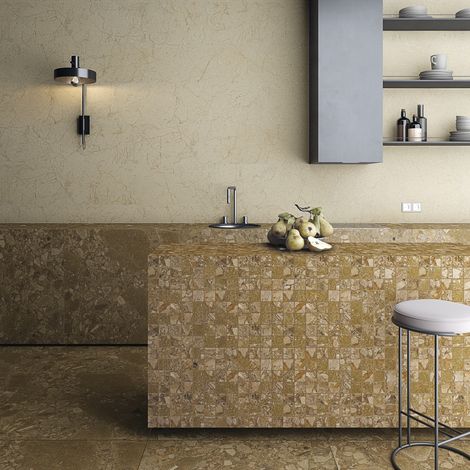 Carrelage sol / mur effet terrazzo marron  80x80 cm BROWN WASH (vendu par boite de 1,28m2) (1/3)