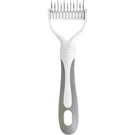 Peigne démêlant pour chiens et chats, nouveau peigne de toilettage 2026, peigne multifonctionnel à dents en V pour le démêlage à domicile, petit modèle, gris (1/5)