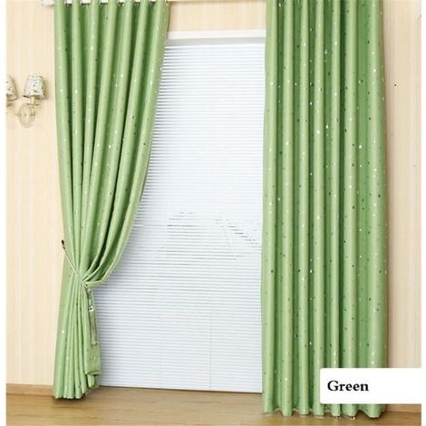 Cartoon star blackout curtains for kids' room (100x250cm - soft green)