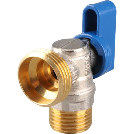 Robinet d'arrêt à sphère quart de tour en laiton, filetage mâle G1/2 DN15 x G3/4 DN20, vanne d'isolement pour plomberie (1/5)