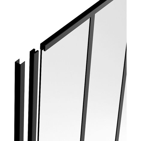 Poteau de terminaison pour verrière en aluminium thermolaqué - H105 cm - Noir - BAYVIEW