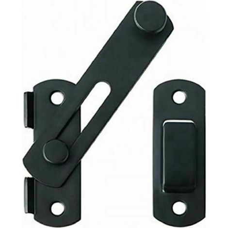 Verrou de porte, verrou de porte, verrou de fenêtre, verrou de cabanon, verrou de porte coulissante, verrou de porte coulissante (noir)