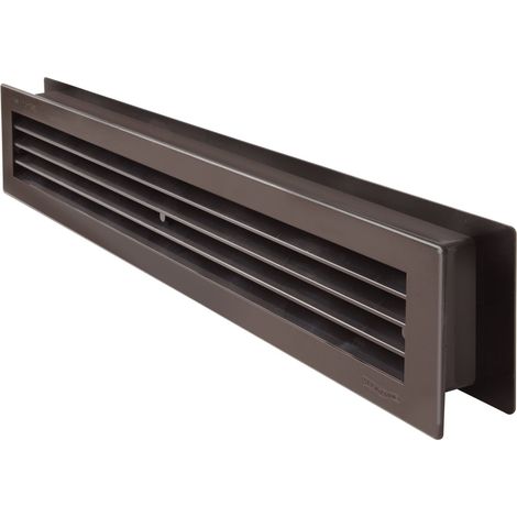 La Ventilazione PT489M Griglia di Ventilazione in Plastica Rettangolare 480x98 mm Telescopica, Marrone (1/4)