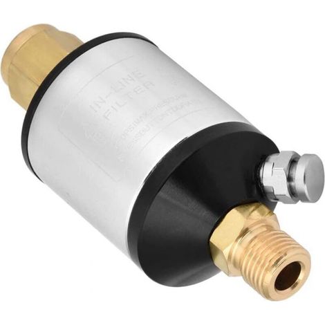 Filtre de compresseur d'air d'entrée et de sortie 1/4 "NPT Séparateur d'eau Sécheur de compresseur d'air avec vanne de vidange pour outils pneumatiques Coupeurs de plasma Lignes d'air (1/5)