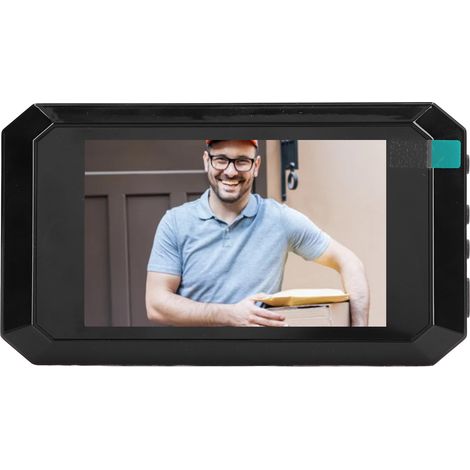 Sonnette vidéo numérique avec judas, écran 3,97 pouces, 200 W HD, grand angle 135°, vision nocturne, visionneuse de porte numérique intelligente