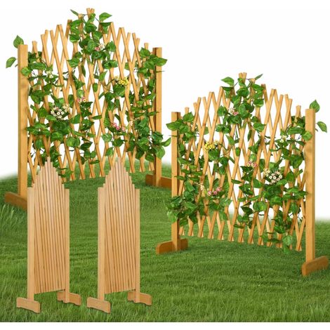 Gardebruk Enrejado de Madera 2 uds. Extensible hasta 200cm Valla Jardín Celosia Plantas Trepadoras Terraza Balcón Interior Exterior (1/7)