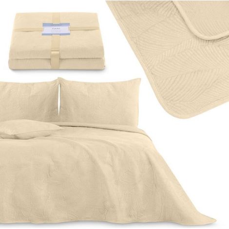 Filiyano-Couvre-lit AmeliaHome Palsha 170 x 210 cm Beige - Velours réversible Oeko-Tex beige (1/4)