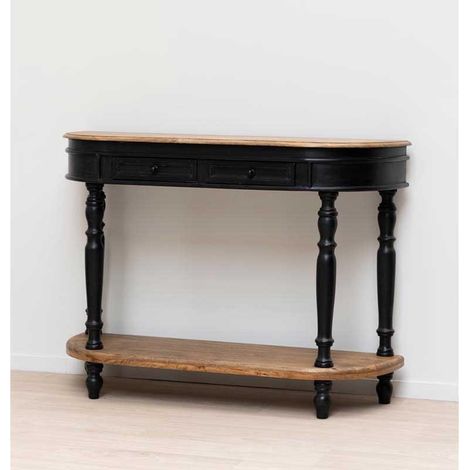 Console deux étages patine noire Nevermore 121x35x91cm (1/5)