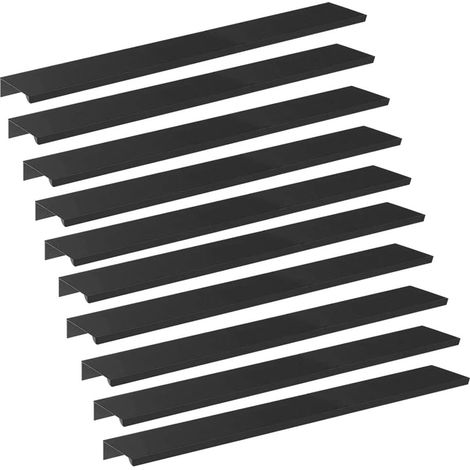 Maniglie per mobili, 10 pezzi - Maniglie per cassetti, mobili, cassettiere, mobili da cucina - Interasse fori 224 mm - Nero