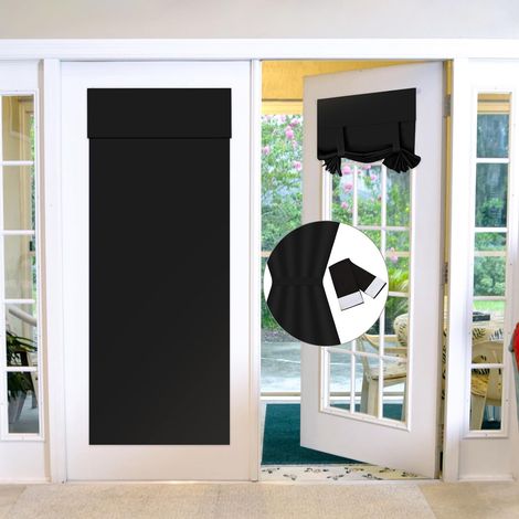 Verdunkelungsvorhang (1 Stück), 173 × 66 cm, wärmeisolierend, blickdicht, mit Bindebändern, für Fenstertüren (1/5)