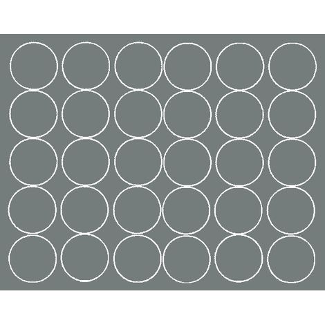 Autocollants ronds de 8 cm, pastilles, 30 pièces, gris mat